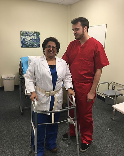 using a walker using a walker